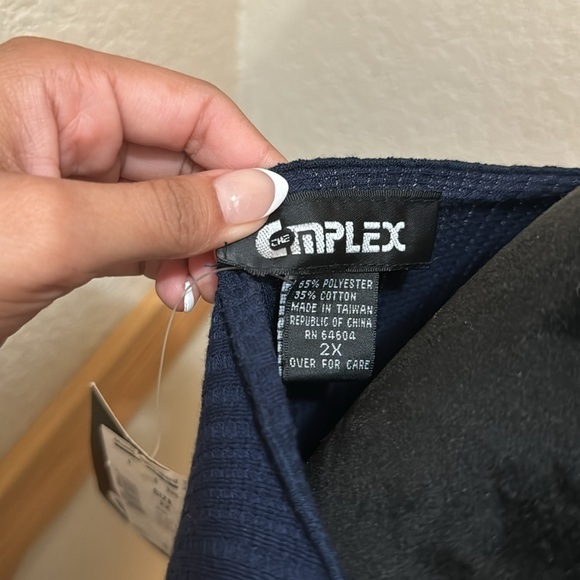 Navy Blue 2X The Complex long sleeve sweater - Picture 6 of 6